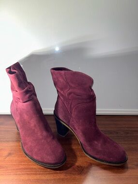 Vince Camuto Plum Color Suede Slouch Boots